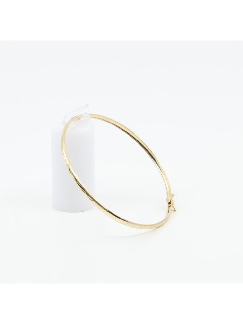 Unique 10K Solid Yellow Gold Designer Diamond Cut Bangle Bracelet - 7.75" Length